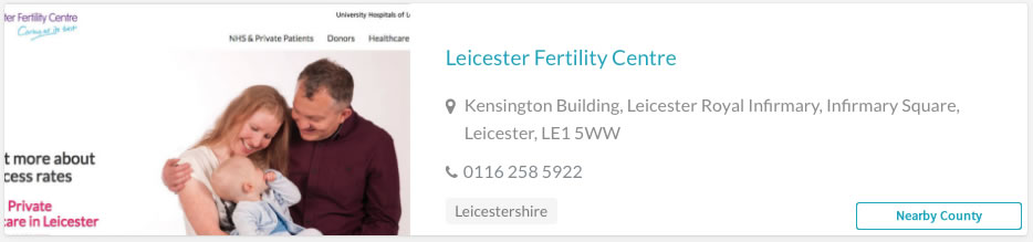 Leicester Fertility Centre Clinic Listing